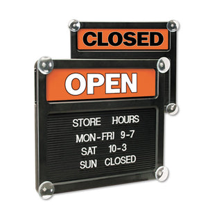 ESUSS3727 - Double-Sided Open-closed Sign W-plastic Push Characters, 14 3-8 X 12 3-8