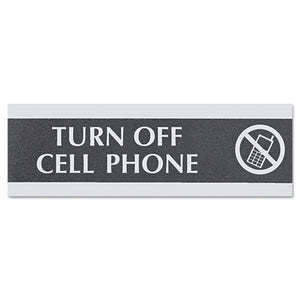 ESUSS4759 - Century Series Office Sign,turn Off Cell Phone, 9 X 3