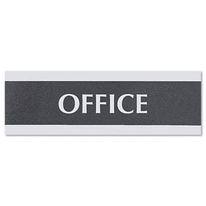 ESUSS4762 - Century Series Office Sign, Office, 9 X 3, Black-silver