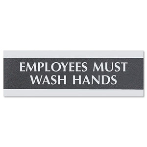 ESUSS4782 - Century Series Office Sign, Employees Must Wash Hands, 9 X 3