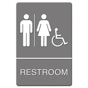 ESUSS4811 - Ada Sign, Restroom-wheelchair Accessible Tactile Symbol, Molded Plastic, 6 X 9