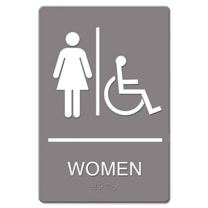 ESUSS4814 - Ada Sign, Women Restroom Wheelchair Accessible Symbol, Molded Plastic, 6 X 9