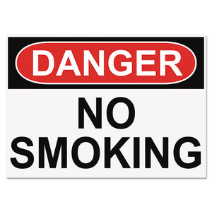 ESUSS5484 - Osha Safety Signs, Danger No Smoking, White-red-black, 10 X 14