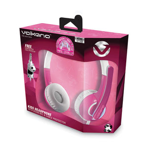 Chat Junior Series Stereo Computer Headset With Animated Panda Cable-jack Protector, Binaural, Over-the-head, Pink-gray