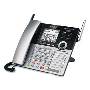 Cm18445 Four-line Business System Cordless Phone, Silver-black