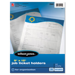 ESWLJ21441 - Top-Loading Job Ticket Holder, Nonglare Finish, 9 X 12, Clear-frosted, 10-pack