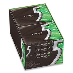 5 Gum, Spearmint Rain, 15 Sticks-pack, 10 Packs-box