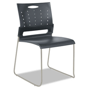 ESALESC6546 - Alera Continental Series Perforated Back Stacking Chairs, Charcoal Gray, 4/ct