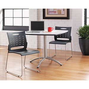 ESALESC6546 - Alera Continental Series Perforated Back Stacking Chairs, Charcoal Gray, 4/ct