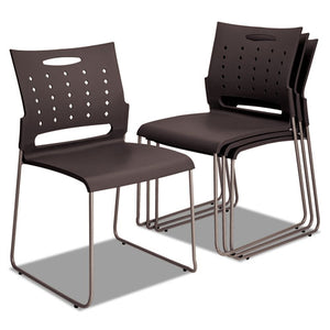 ESALESC6546 - Alera Continental Series Perforated Back Stacking Chairs, Charcoal Gray, 4/ct