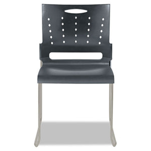 ESALESC6546 - Alera Continental Series Perforated Back Stacking Chairs, Charcoal Gray, 4/ct