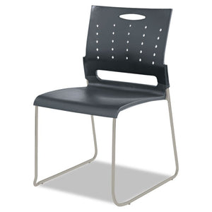 ESALESC6546 - Alera Continental Series Perforated Back Stacking Chairs, Charcoal Gray, 4/ct