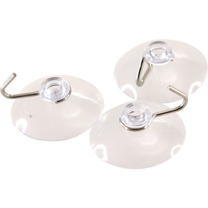 Suction Cup With Hook, Metal Silver Hook, 50-box