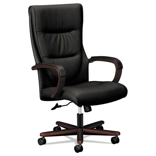 ESBSXVL844NSB11 - Vl844 Series High-Back Swivel/tilt Chair, Black Leather/mahogany