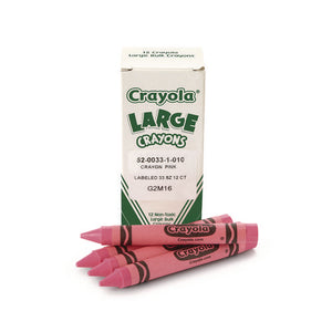 Large Crayons, Carnation Pink, 12/box