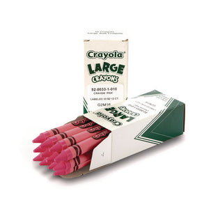 Large Crayons, Carnation Pink, 12/box