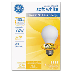 ESGEL66249 - Halogen Bulb, Globe, 72 Watts, Soft White, 4/pack