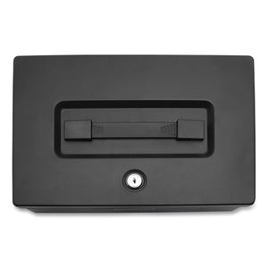 Fire Resistant Steel Security Box With Key Lock, 12.7 X 8.8 X 4.1, Black