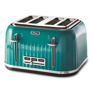 4-slice Toaster With Textured Design With Chrome Accents, 12 X 13 X 8, Teal