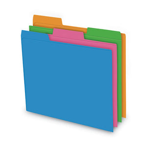 ESPFX40528 - Glow Poly File Folders, 1/3 Cut Top Tab, Letter, Assorted Colors, 12/pack