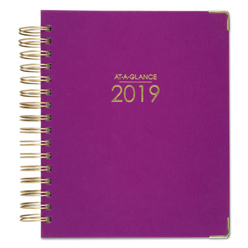 ESAAG609980659 - HARMONY DAILY HARDCOVER PLANNER, 6 7-8 X 8 3-4, BERRY, 2019
