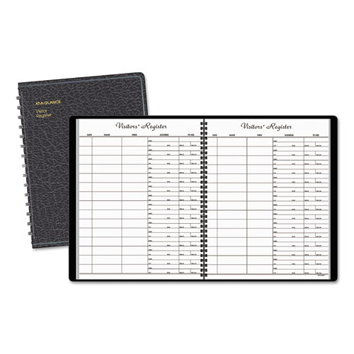 ESAAG8058005 - Recycled Visitor Register Book, Black, 8 1-2 X 11