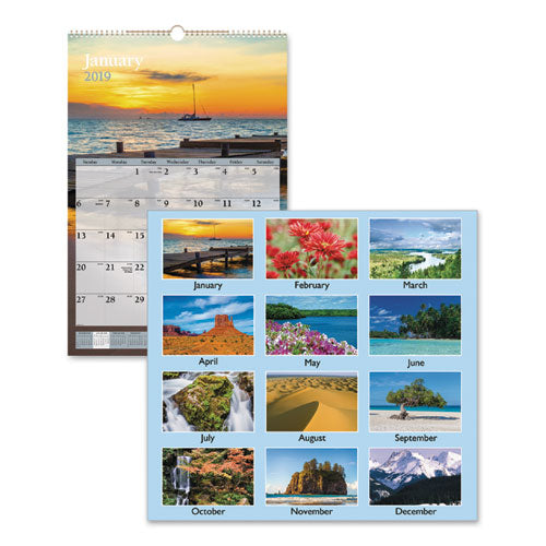 ESAAGDMW20128 - SCENIC MONTHLY WALL CALENDAR, 15 1-2 X 22 3-4, 2019