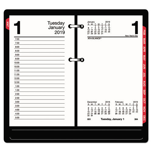 ESAAGE717T50 - DESK CALENDAR REFILL WITH TABS, 3 1-2 X 6, WHITE, 2019