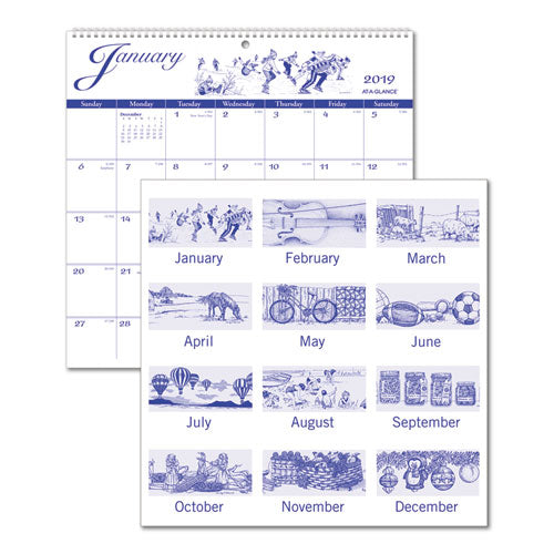 ESAAGG100017 - 12-MONTH ILLUSTRATOR'S EDITION WALL CALENDAR, 12 X 11 3-4, ILLUSTRATIONS, 2019