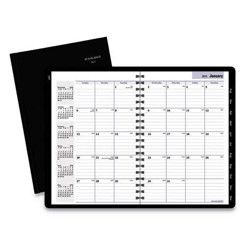 ESAAGG470H00 - DAYMINDER HARD-COVER MONTHLY PLANNER, 7 7-8 X 11 7-8, BLACK, 2019