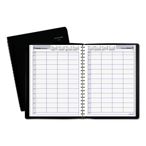 ESAAGG56000 - DAYMINDER FOUR-PERSON GROUP DAILY APPOINTMENT BOOK, 7 7-8 X 11, BLACK, 2019