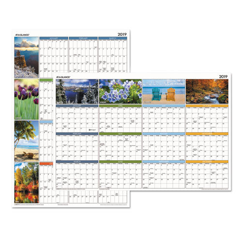 ESAAGPA133 - SEASONS IN BLOOM VERTICAL-HORIZONTAL ERASABLE WALL PLANNER, 24 X 36, 2019