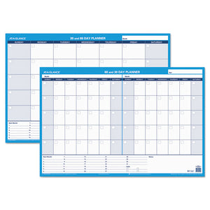 ESAAGPM23328 - 30-60-Day Undated Horizontal Erasable Wall Planner, 36 X 24, White-blue,