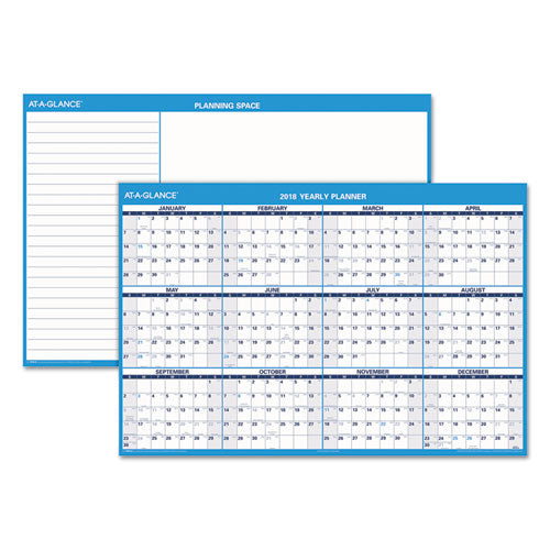 ESAAGPM30028 - HORIZONTAL ERASABLE WALL PLANNER, 48 X 32, BLUE-WHITE, 2019