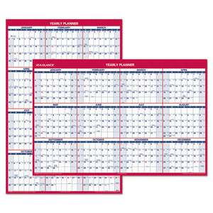 ESAAGPM32628 - ERASABLE VERTICAL-HORIZONTAL WALL PLANNER, 32 X 48, BLUE-RED, 2019