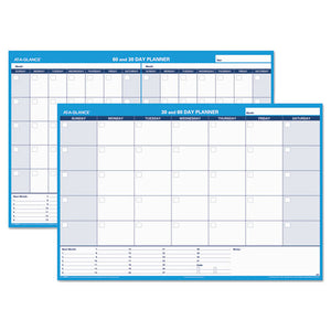 ESAAGPM33328 - 30-60-Day Undated Horizontal Erasable Wall Planner, 48 X 32, White-blue,