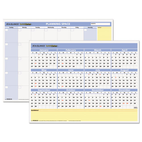 ESAAGPM550B28 - QUICKNOTES MINI ERASABLE WALL PLANNER, 16 X 12, 2019