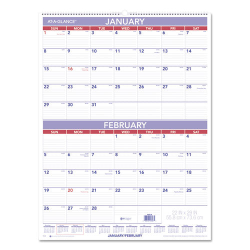 ESAAGPM928 - TWO-MONTH WALL CALENDAR, 22 X 29, 2019