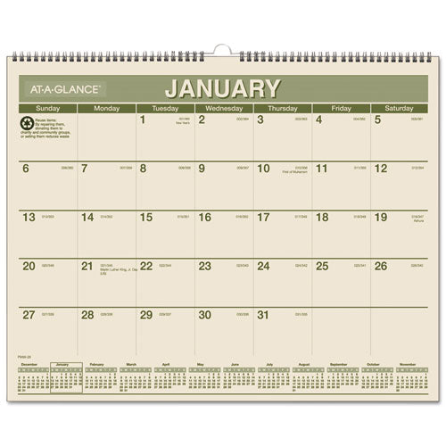 ESAAGPMG7728 - RECYCLED WALL CALENDAR, 15 X 12, 2019