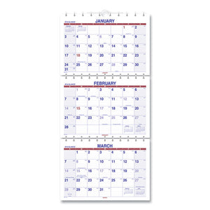 ESAAGPMLF1128 - MOVE-A-PAGE THREE-MONTH WALL CALENDAR, 12 X 26 1-2, MOVE-A-PAGE, 2019