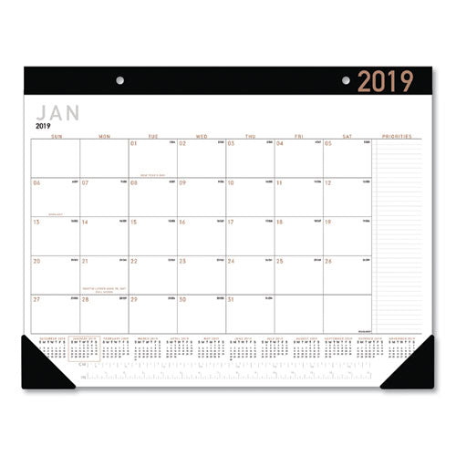 ESAAGSK24X00 - CONTEMPORARY MONTHLY DESK PAD, 21 3-4 X 17, 2019