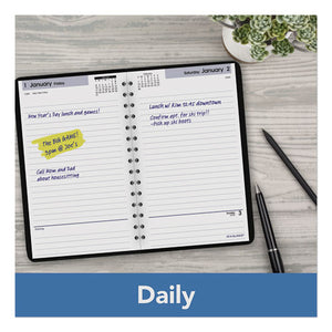 ESAAGSK4600 - DAYMINDER DAILY APPOINTMENT BOOK WITH OPEN SCHEDULING, 8 X 4 7-8, BLACK, 2019