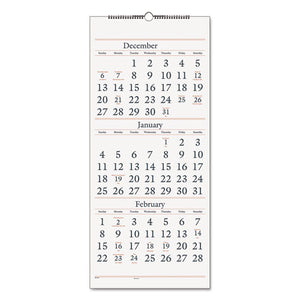 ESAAGSW11528 - THREE-MONTH REFERENCE WALL CALENDAR, 12 X 27, 2018-2020