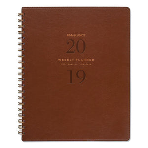 ESAAGYP90509 - SIGNATURE COLLECTION DISTRESSED BROWN WEEKLY MONTHLY PLANNER, 8 3-4 X 11, 2019