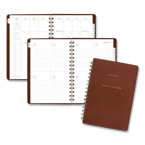 Signature Collection Academic Weekly-monthly Planners, 11.5 X 8, Distressed Brown Cover, 13-month (july-july): 2021-2022