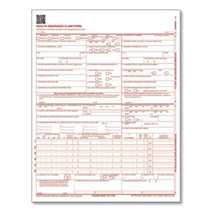 Cms Health Insurance Claim Form, One-part, 8.5 X 11, 100 Forms
