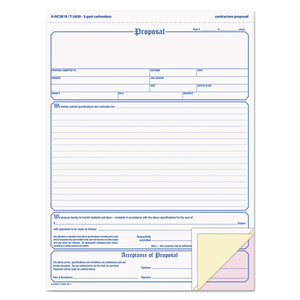 ESABFNC3819 - Contractor Proposal Form, 3-Part Carbonless, 8 1-2 X 11 7-16, 50 Forms