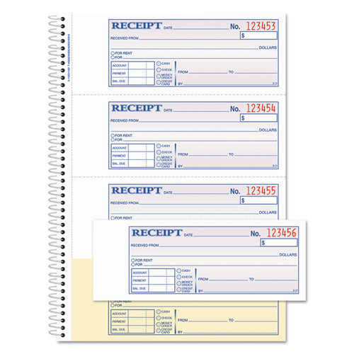 ESABFSC1182 - Tops Money-rent Receipt Book, 7 1-8 X 2 3-4, 2-Part Carbonless, 200 Sets-book