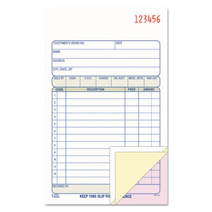 ESABFTC4705 - Carbonless Sales Order Book, Three-Part Carbonless, 4-3-16 X 7 3-16, 50 Sheets