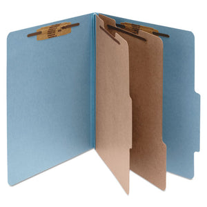 ESACC15026 - Pressboard 25-Pt Classification Folders, Letter, 6-Section, Sky Blue, 10-box